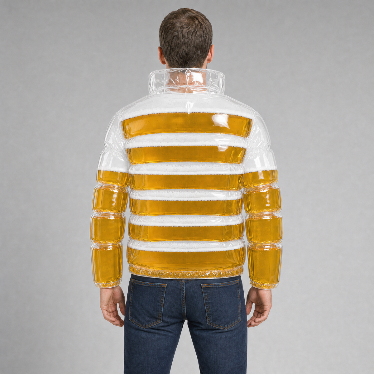 The Brewfer beer jacket, back view